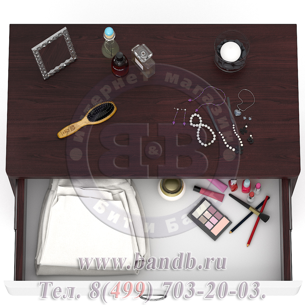 Делия ЛД-645-140 Стол туалетный, цвет сосна шоколад/белый глянец Картинка № 6