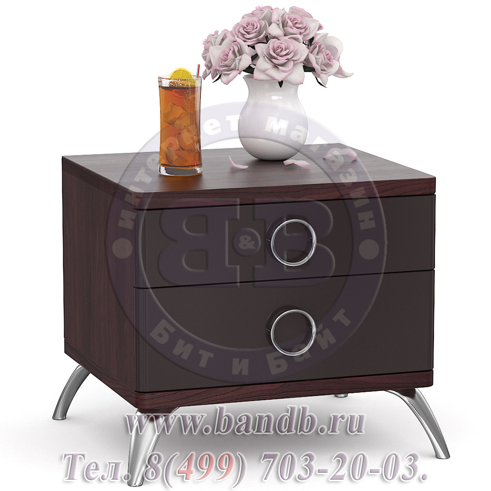 Делия ЛД-645-270+160+160 Кровать 1800 с подъёмным механизмом + две тумбы, цвет эко кожа шоколад Картинка № 10