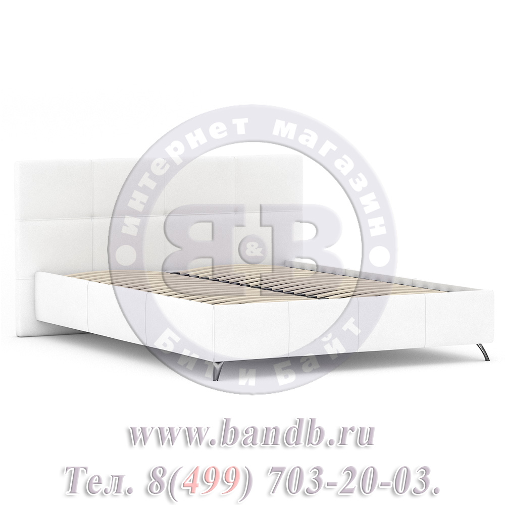 Делия ЛД-645-250 Кровать 1600 с подъёмным механизмом, цвет эко кожа белая Картинка № 2