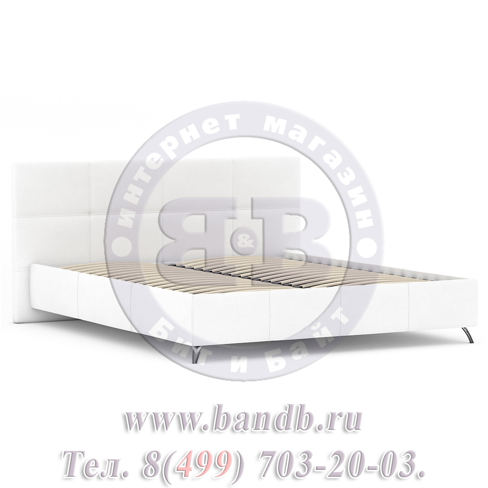 Делия ЛД-645-270 Кровать 1800 с подъёмным механизмом, цвет эко кожа белая Картинка № 2