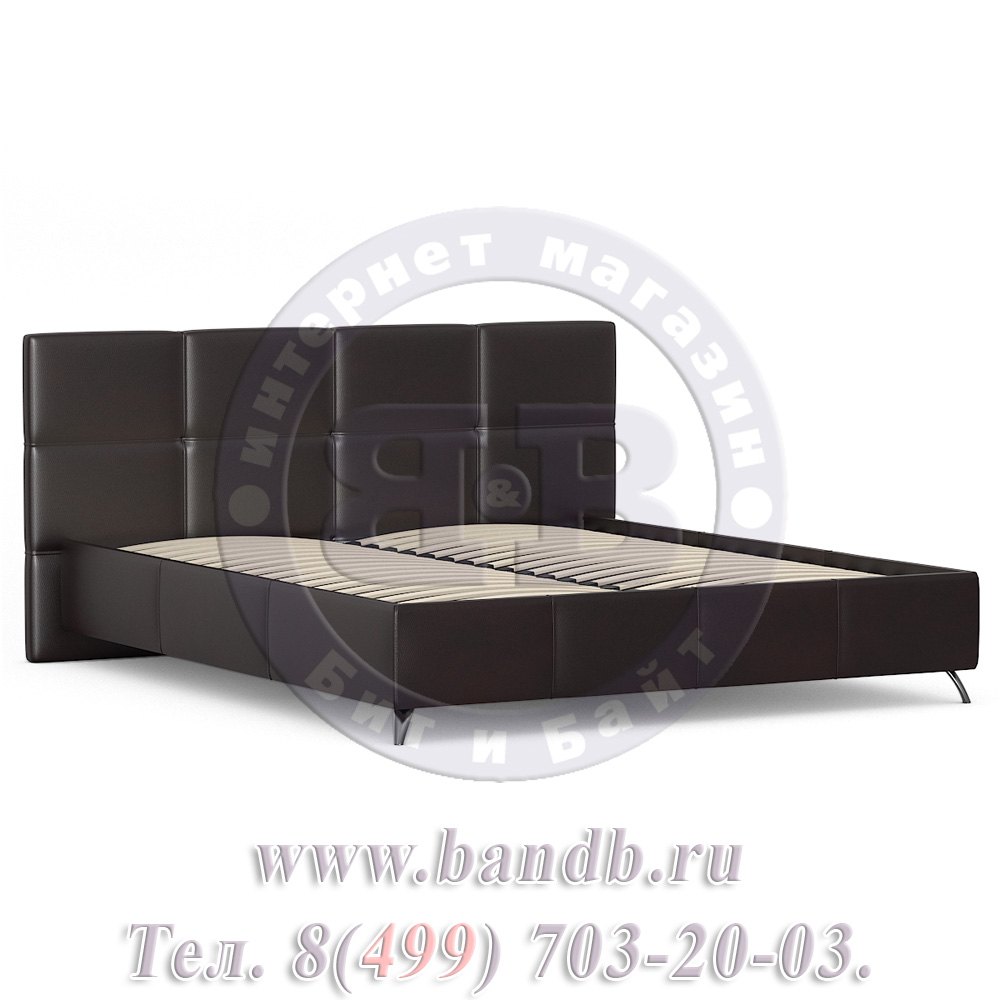 Делия ЛД-645-270 Кровать 1800 с подъёмным механизмом, цвет эко кожа шоколад Картинка № 2