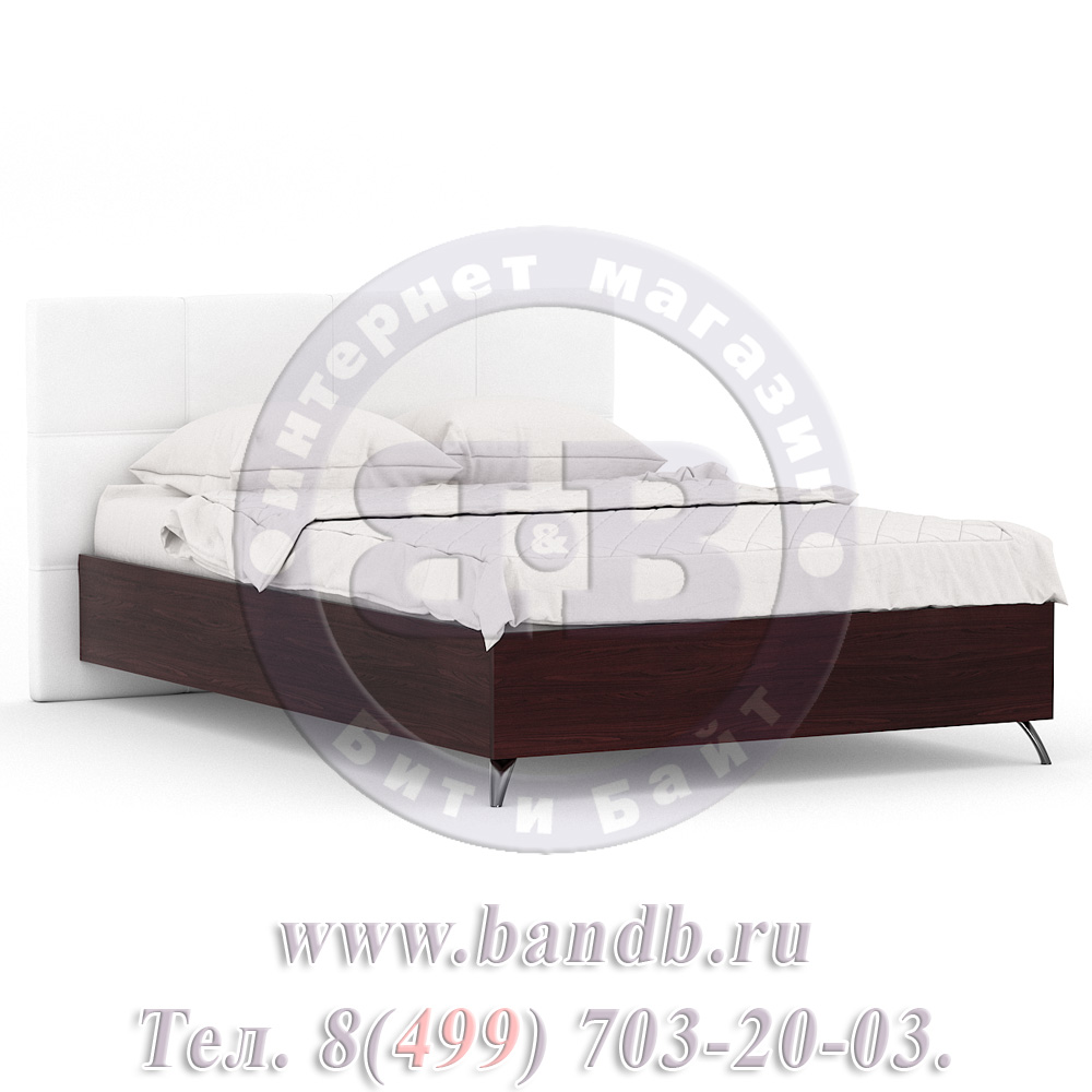 Делия ЛД-645-320+160 Кровать 1400 с подъёмным механизмом + тумба, цвет сосна шоколад/мягкое изголовье белое Картинка № 9