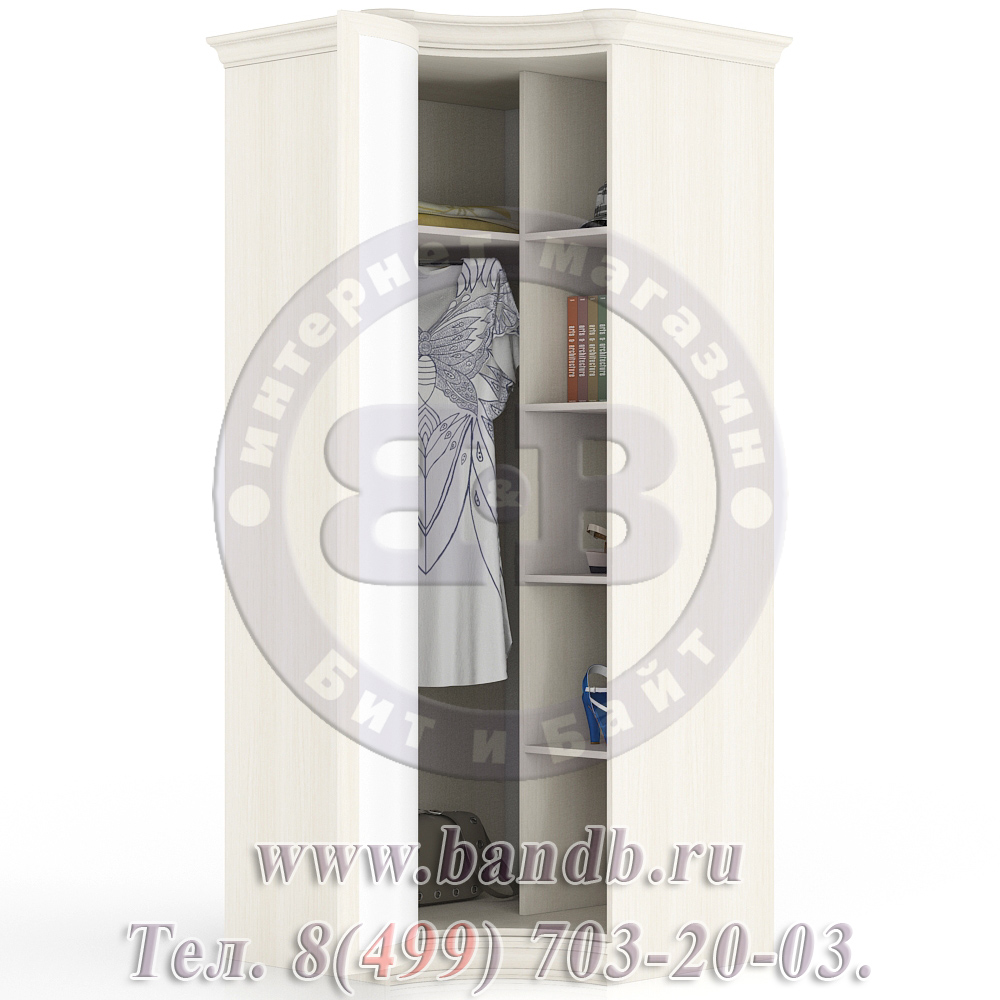 Кливия ЛД-641-280 Шкаф угловой с гнутой дверью для спальни Картинка № 2