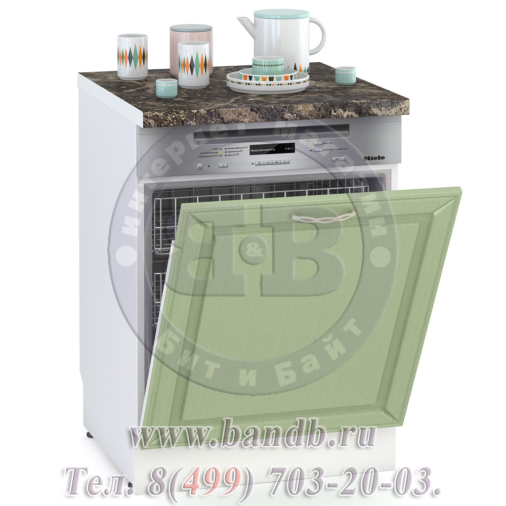 Кухня Маргарита фисташка структурная Панель для посудомоечной машины 600 Картинка № 2