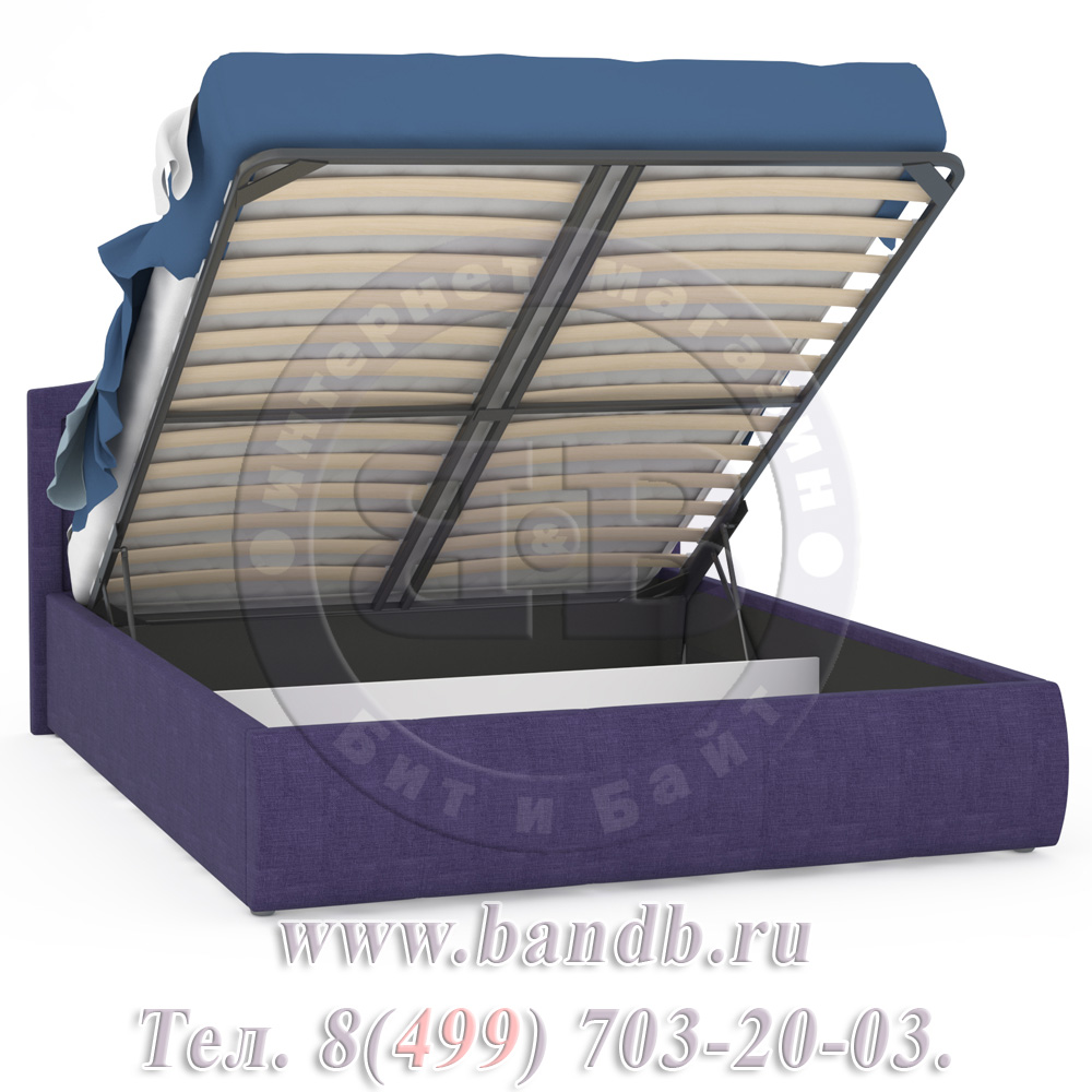 Виго кровать интерьерная с подъёмным основанием ткань савана фиолет Картинка № 2