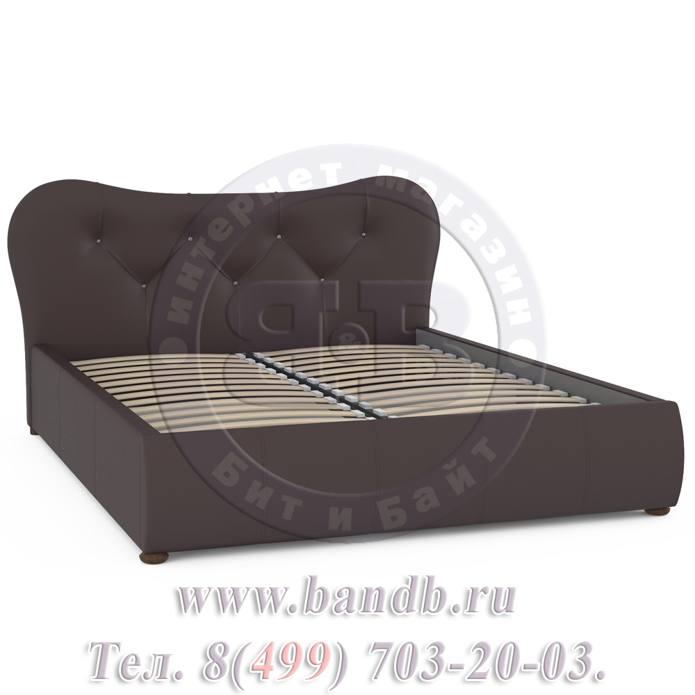 Кровать интерьерная Лавита с основанием тёмно-коричневая Картинка № 3