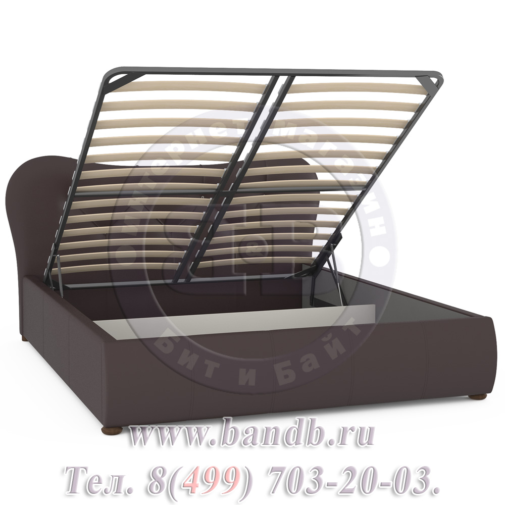 Кровать интерьерная Лавита с основанием тёмно-коричневая Картинка № 4