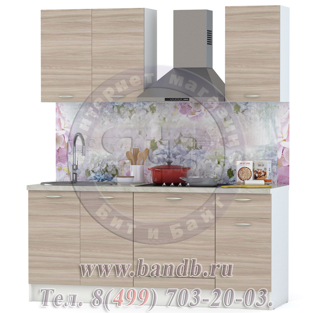 Набор мебели для кухни 1800 Лима, цвет белый/ясень шимо светлый Картинка № 5