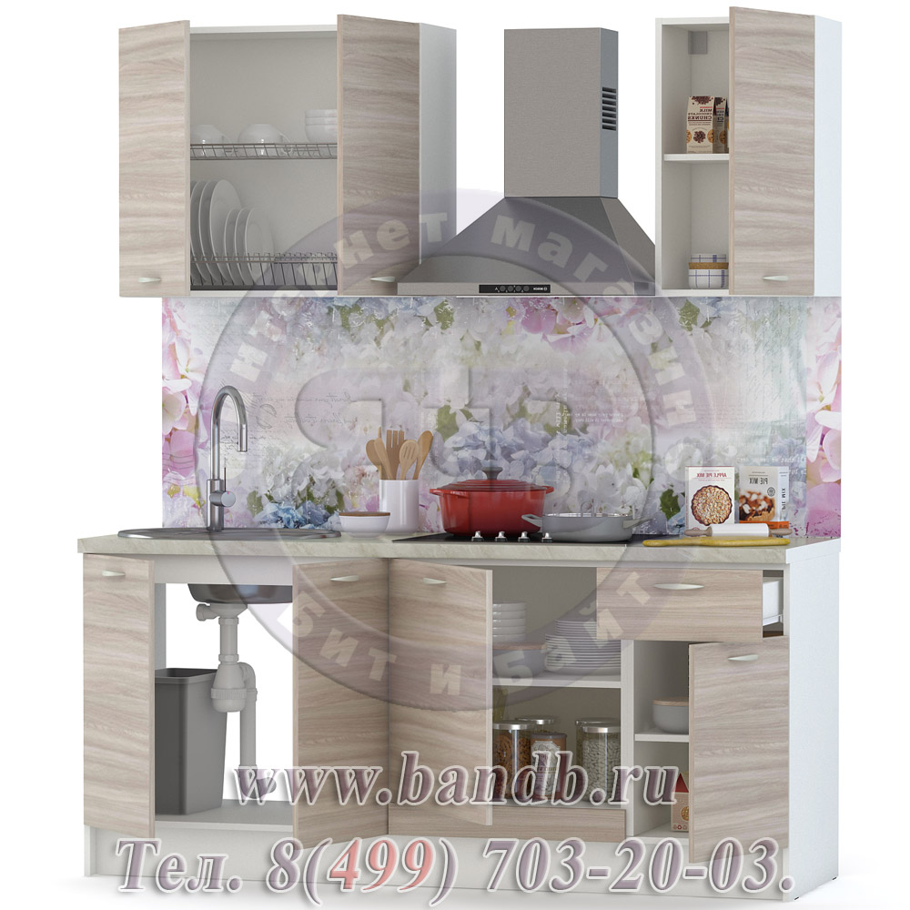 Набор мебели для кухни 1800 Лима, цвет белый/ясень шимо светлый Картинка № 6