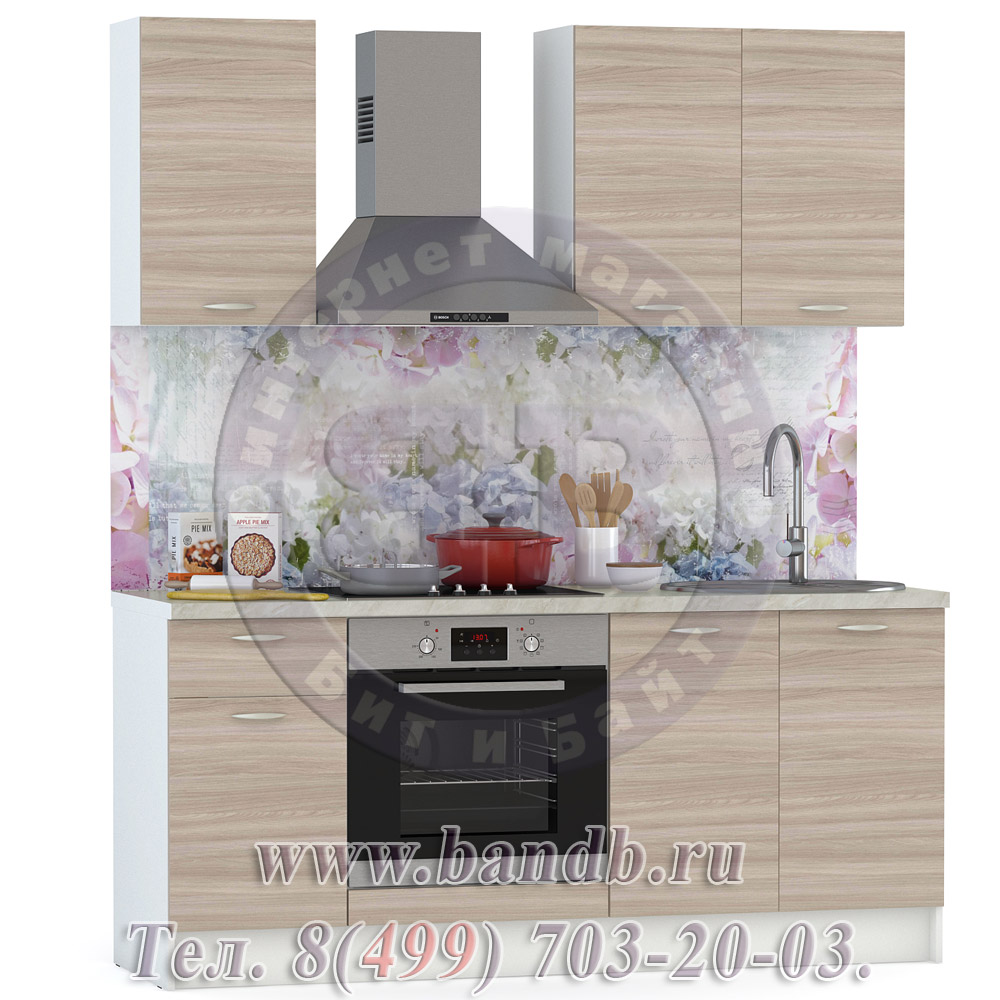 Набор мебели для кухни 1800 Лима, цвет белый/ясень шимо светлый Картинка № 8