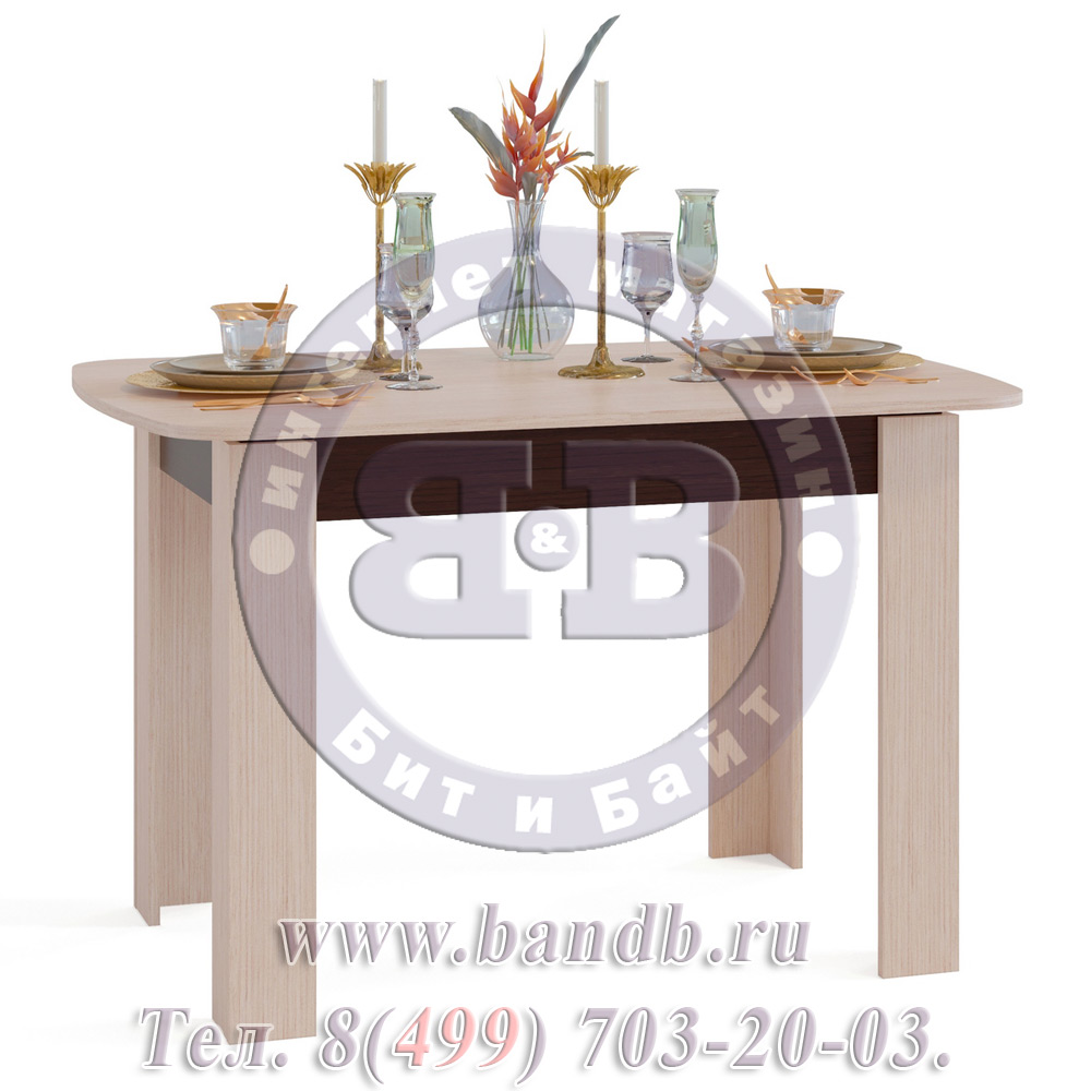 Стол обеденный Сокол СО-3 раскладной цвет венге/белёный дуб Картинка № 2