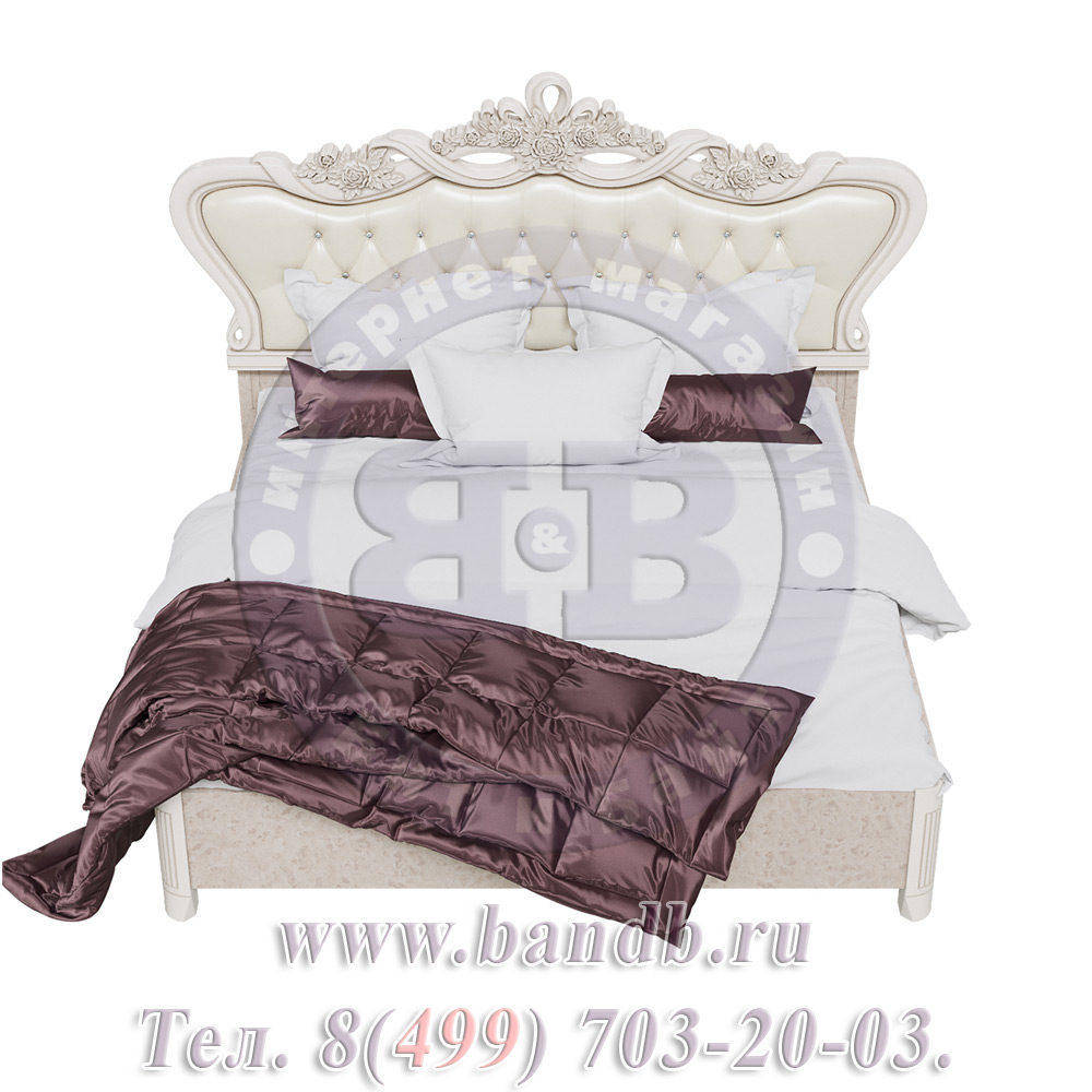 Кровать с мягким изголовьем Афина 1800 цвет крем корень Картинка № 3