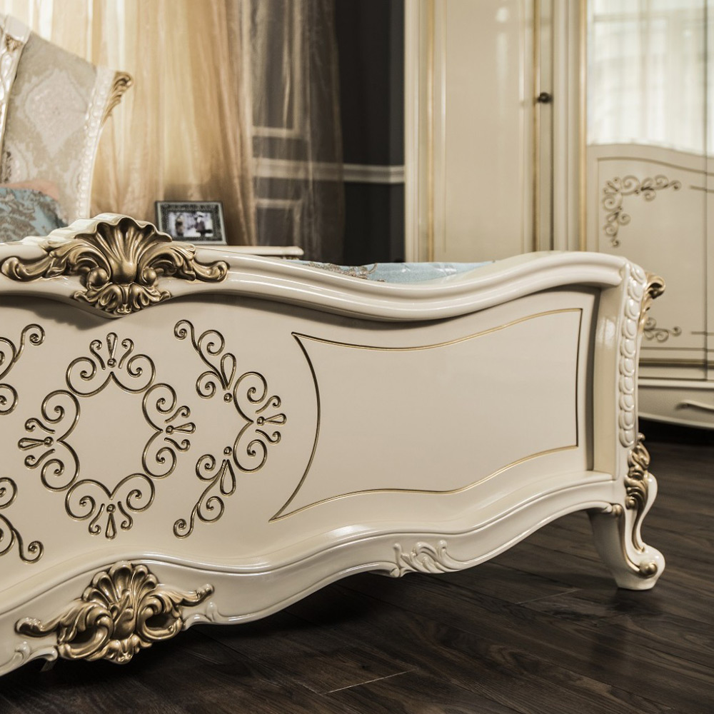Двуспальная кровать Оливия 1800 текстура крем глянец Картинка № 4