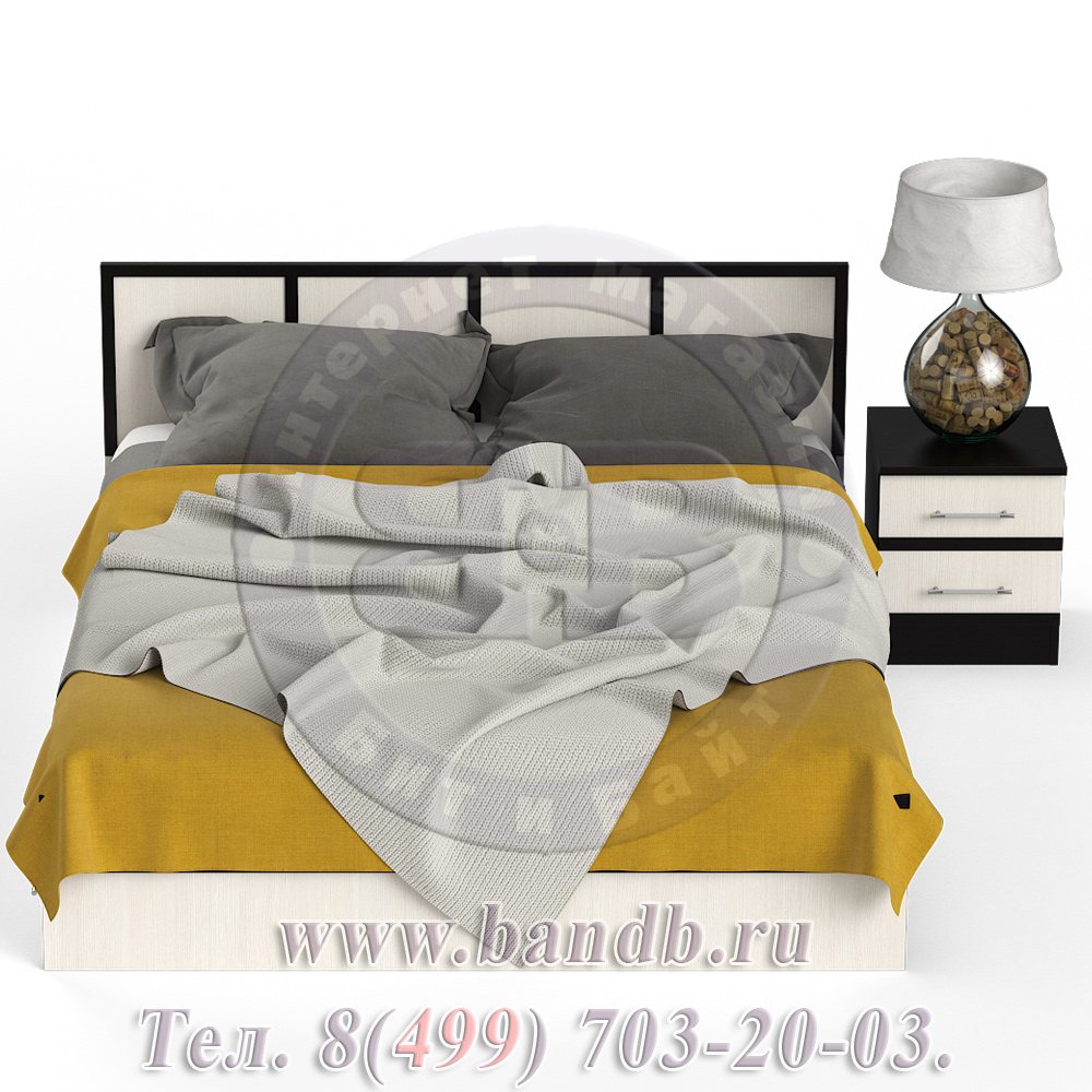 Кровать с ящиками 1600 с тумбой Сакура цвет венге/дуб лоредо Картинка № 5