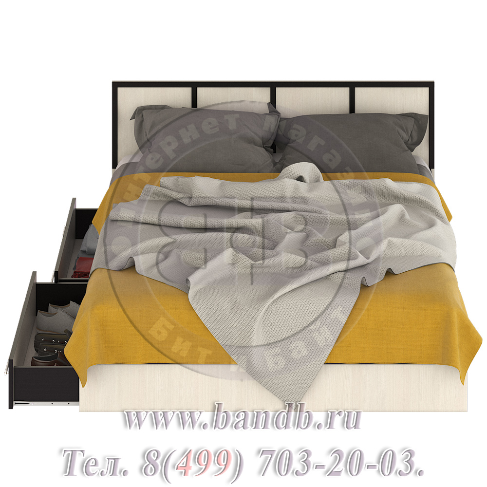 Кровать с ящиками Сакура 1600 цвет венге/дуб лоредо Картинка № 6