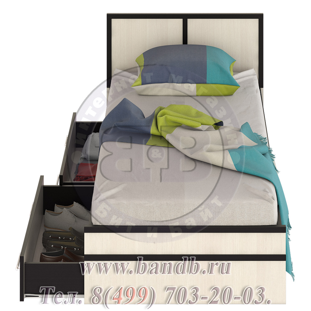 Детская кровать с ящиками Сакура цвет венге/дуб лоредо Картинка № 6