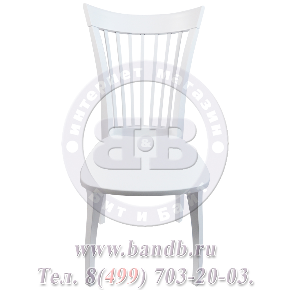 Стул из массива Элегант, цвет RAL9003, деревянное сиденье в цвет стула Картинка № 2