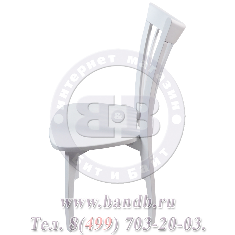 Стул из массива Элегант, цвет RAL9003, деревянное сиденье в цвет стула Картинка № 3