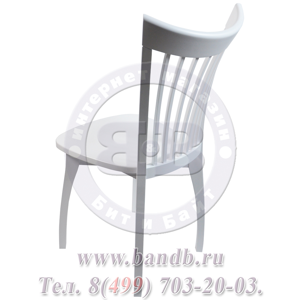 Стул из массива Элегант, цвет RAL9003, деревянное сиденье в цвет стула Картинка № 4