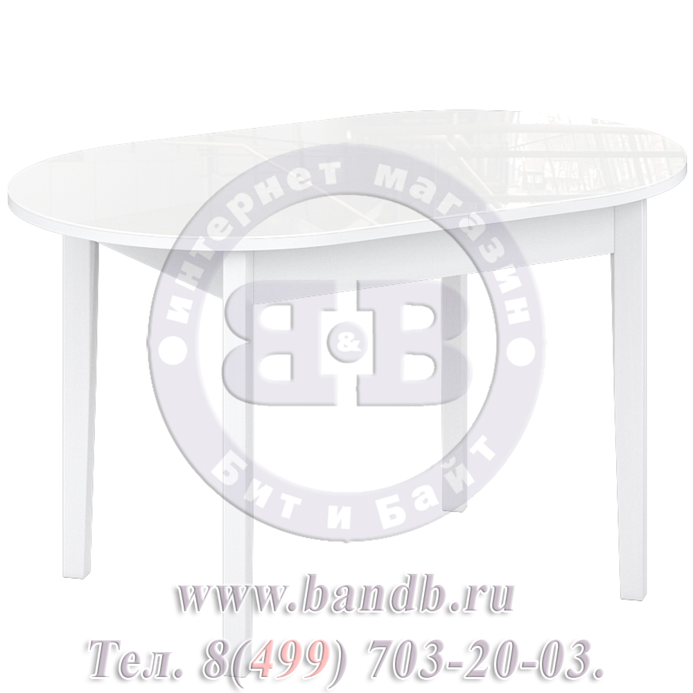 Стол Глэсси 2 Р, цвет RAL9003/стекло белое Картинка № 6