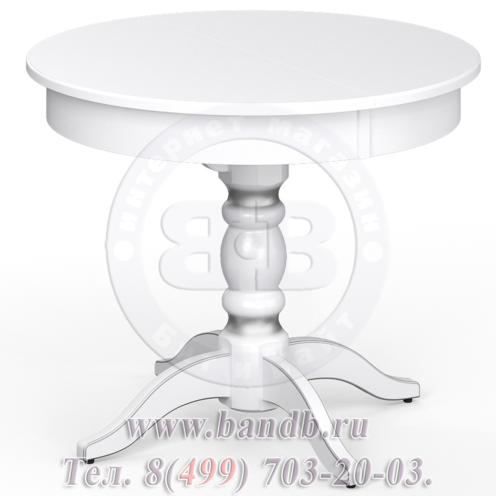 Стол Рич 1 Р раскладной цвет RAL9003 только ножни и юбка стола с патиной серебро Картинка № 8