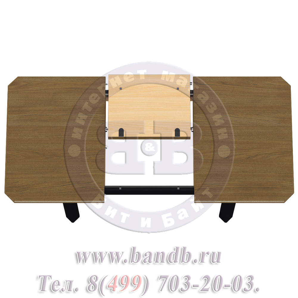 Стол раскладной Руми 1 Р, цвет столешницы Т07 дуб + ножки RAL9005 чёрный Картинка № 11