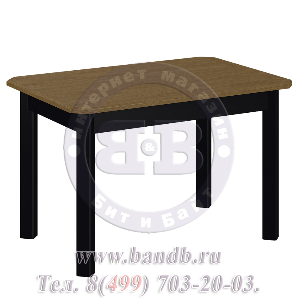 Стол Руми 1 НР прямоугольный, цвет столешницы Т07 дуб + ножки RAL9005 чёрный Картинка № 2
