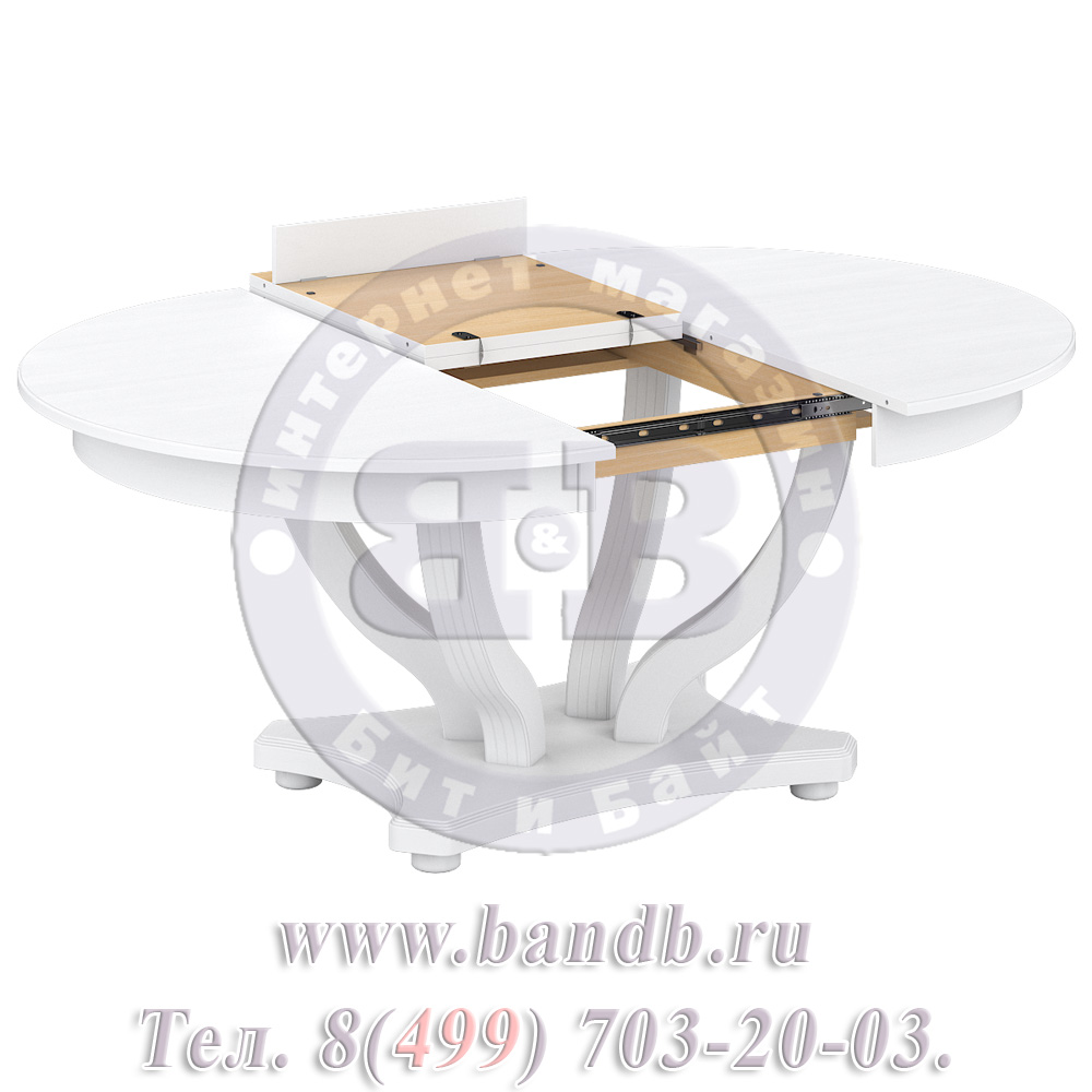 Большой круглый раздвижной стол массив Брайт 1 Р цвет RAL9003 Картинка № 4