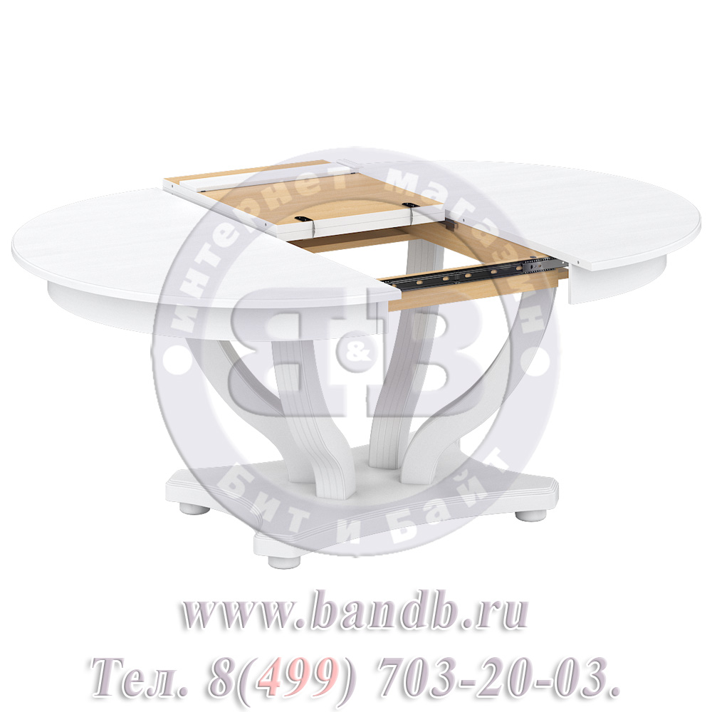 Большой круглый раздвижной стол массив Брайт 1 Р цвет RAL9003 Картинка № 5