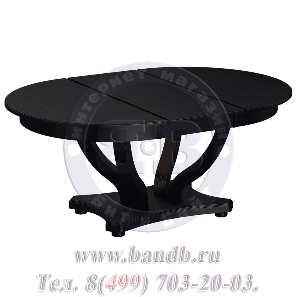 Большой круглый раздвижной стол массив Брайт 1 Р цвет RAL9005 Картинка № 3