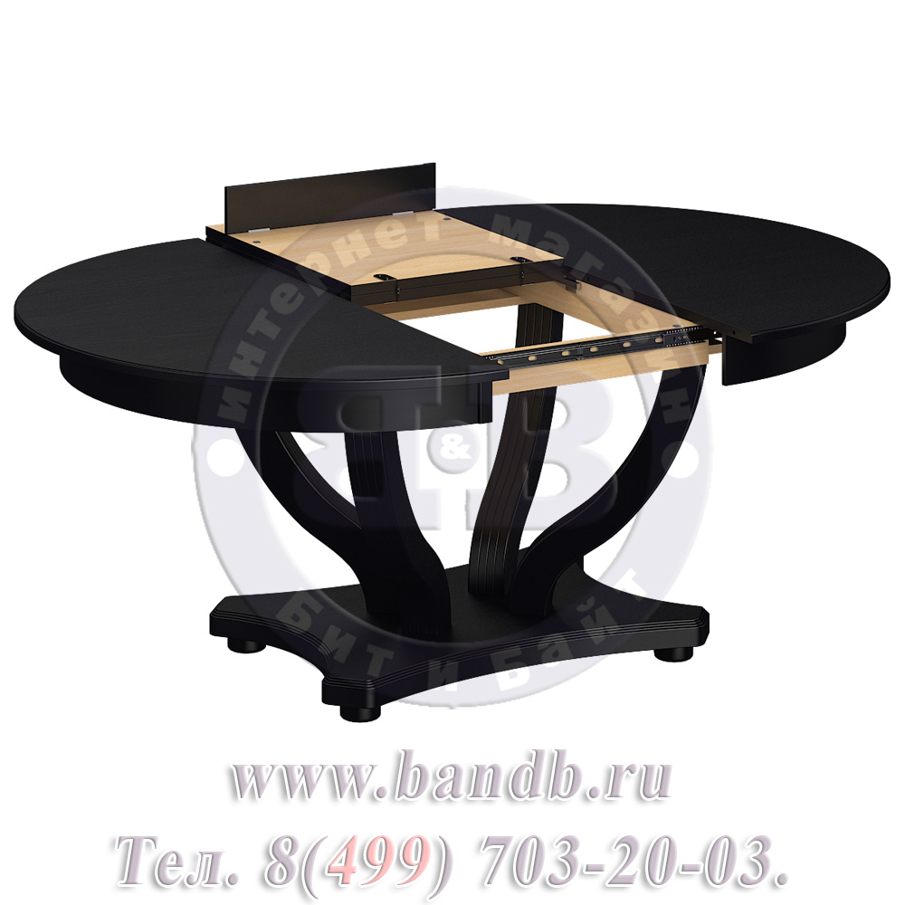 Большой круглый раздвижной стол массив Брайт 1 Р цвет RAL9005 Картинка № 4