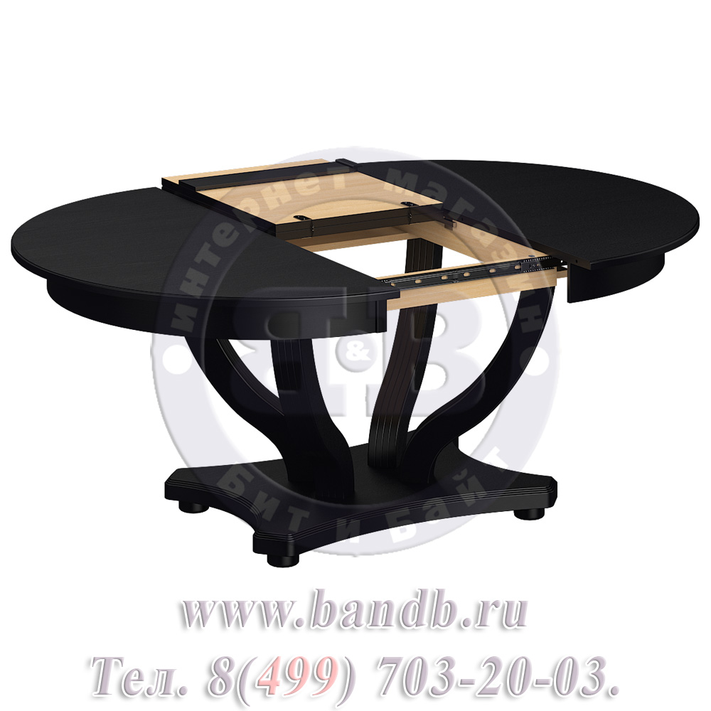 Большой круглый раздвижной стол массив Брайт 1 Р цвет RAL9005 Картинка № 5