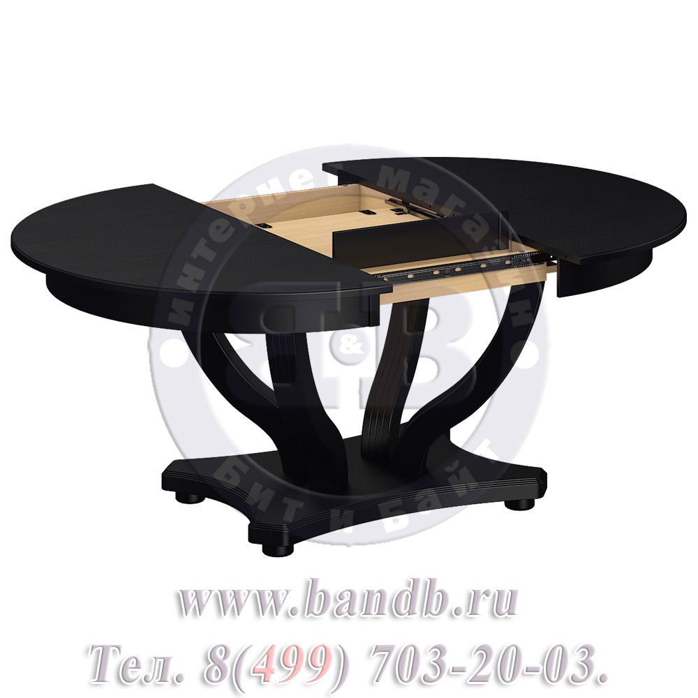 Большой круглый раздвижной стол массив Брайт 1 Р цвет RAL9005 Картинка № 6