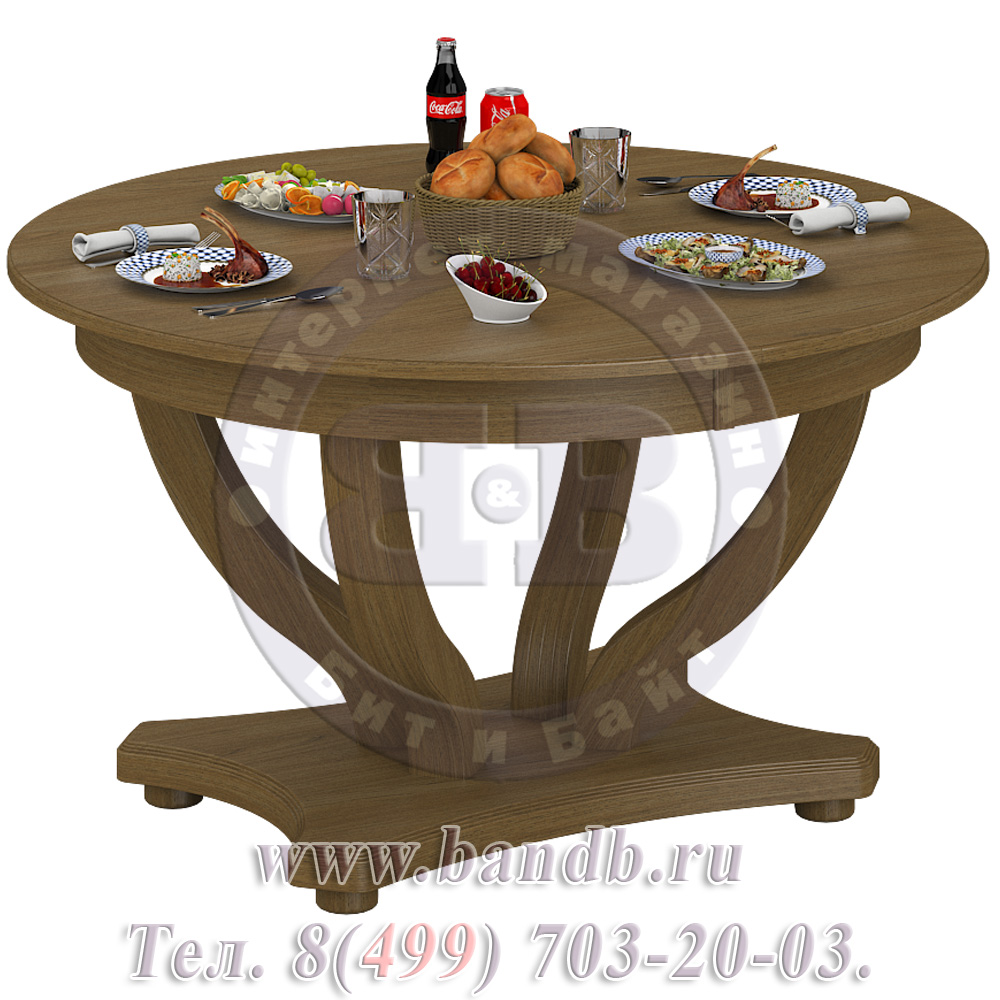 Большой круглый раздвижной стол массив Брайт 1 Р цвет Т07 Картинка № 9