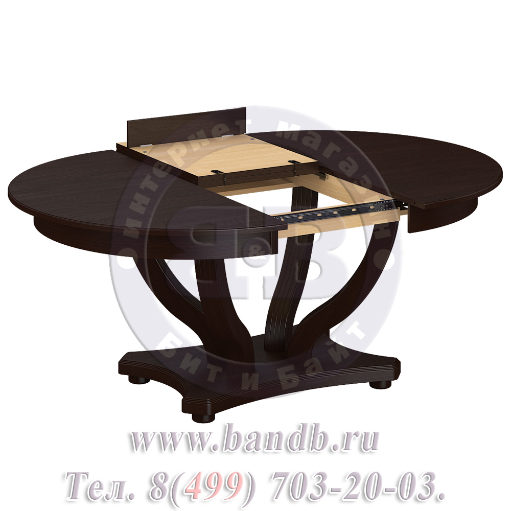 Большой круглый раздвижной стол массив Брайт 1 Р цвет Т22 Картинка № 4