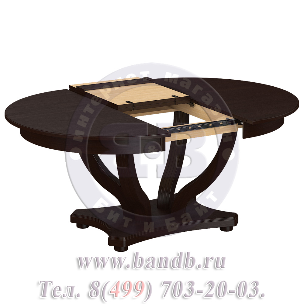 Большой круглый раздвижной стол массив Брайт 1 Р цвет Т22 Картинка № 5