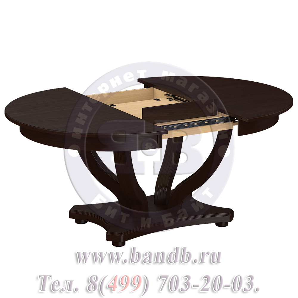 Большой круглый раздвижной стол массив Брайт 1 Р цвет Т22 Картинка № 6