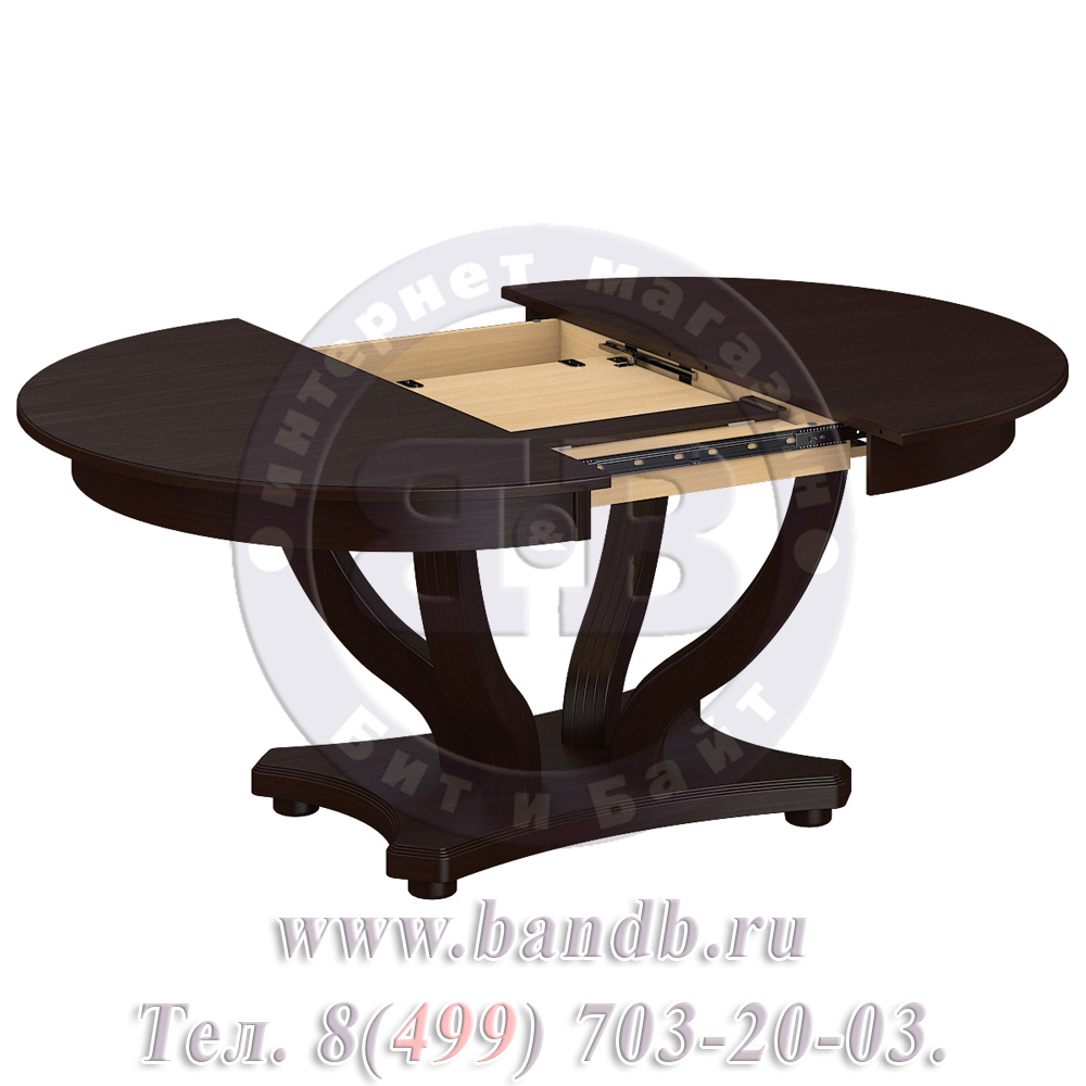 Большой круглый раздвижной стол массив Брайт 1 Р цвет Т22 Картинка № 7