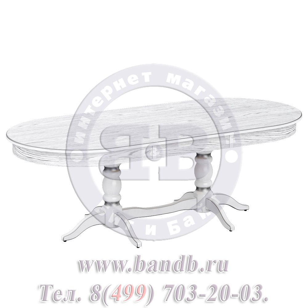 Стол Кингли 1 Р, цвет RAL9003, патинирование стола в цвет серебро Картинка № 2