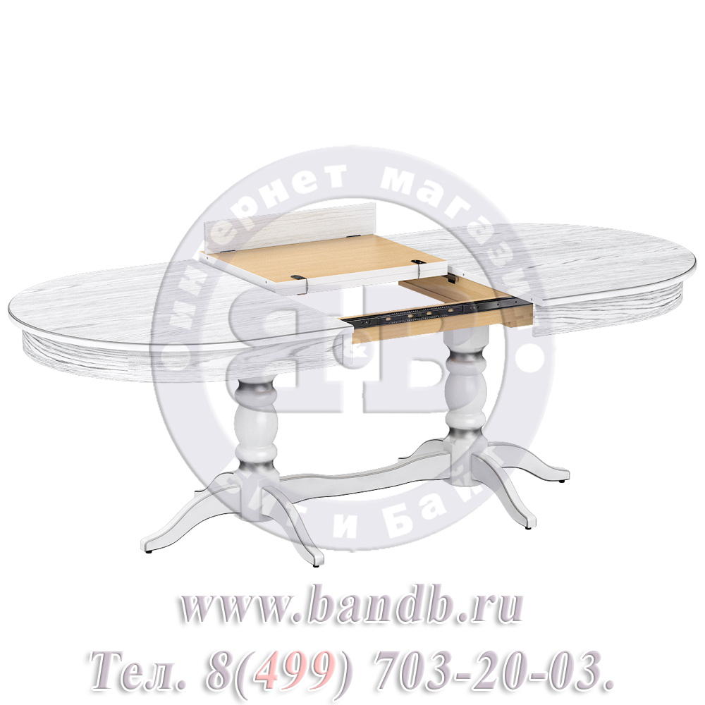 Стол Кингли 1 Р, цвет RAL9003, патинирование стола в цвет серебро Картинка № 4