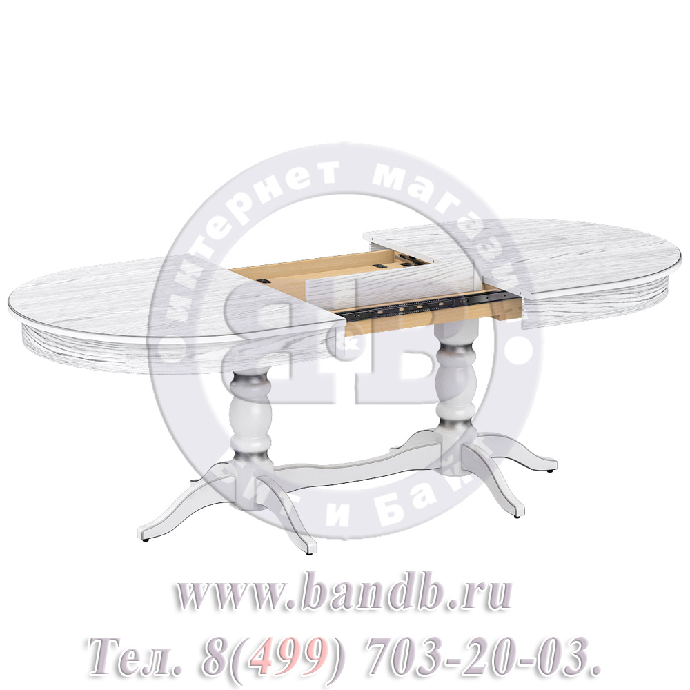 Стол Кингли 1 Р, цвет RAL9003, патинирование стола в цвет серебро Картинка № 6