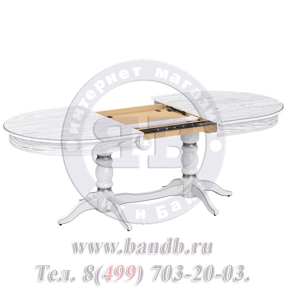 Стол Кингли 1 Р, цвет RAL9003, патинирование стола в цвет серебро Картинка № 7