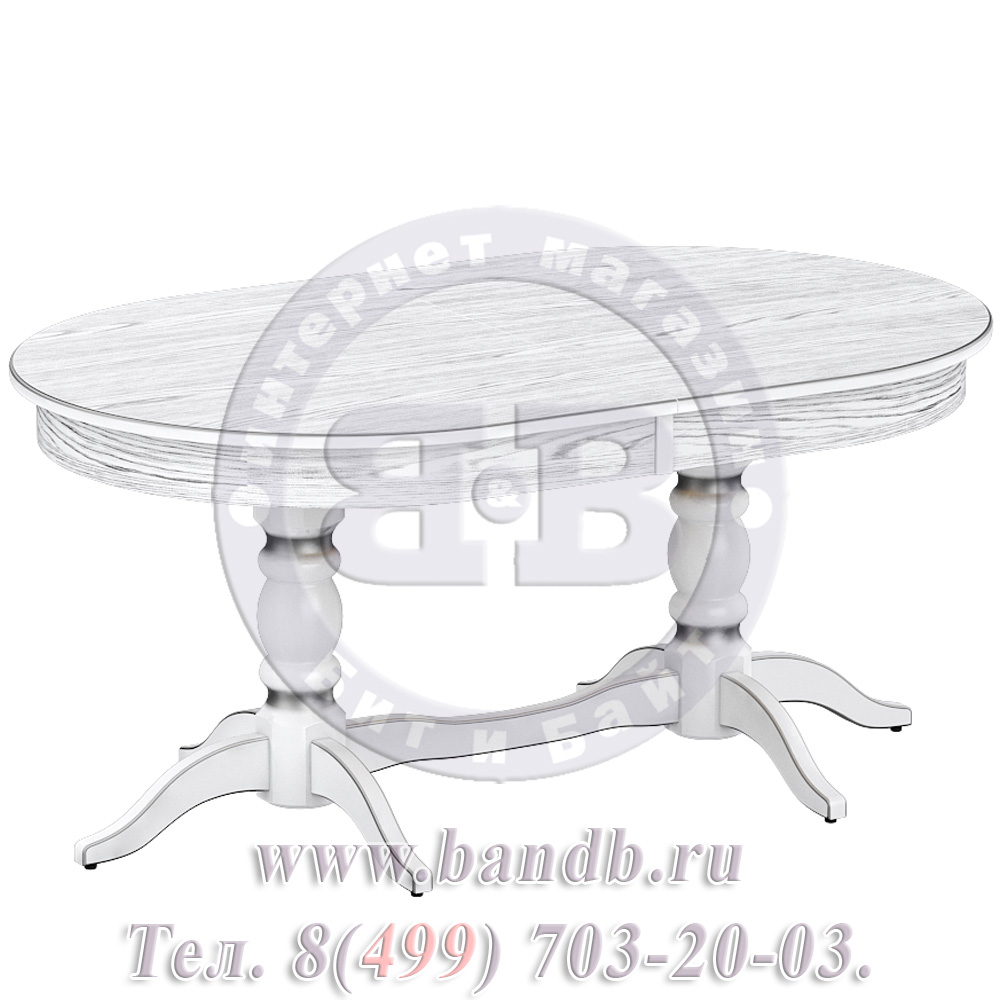 Стол Кингли 1 Р, цвет RAL9003, патинирование стола в цвет серебро Картинка № 8