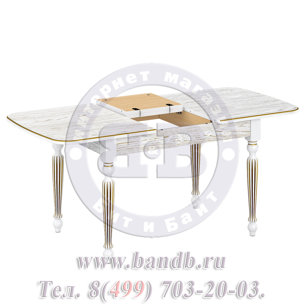 Стол Лофти М 1 Р, цвет RAL9003, патинирование стола в цвет золото Картинка № 4