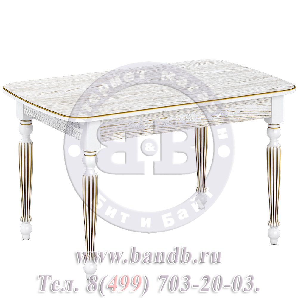 Стол Лофти М 1 Р, цвет RAL9003, патинирование стола в цвет золото Картинка № 6