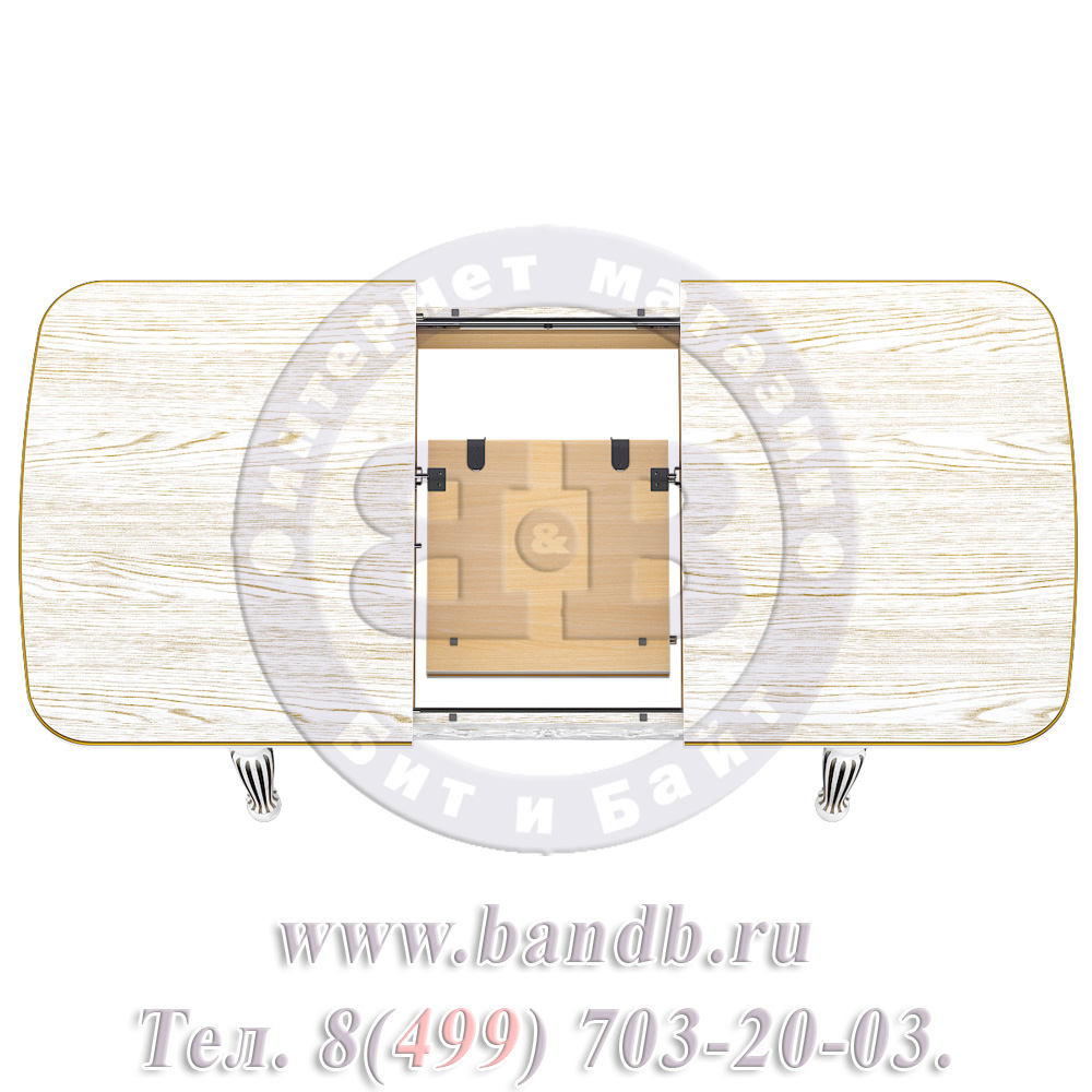 Стол Лофти М 1 Р, цвет RAL9003, патинирование стола в цвет золото Картинка № 12