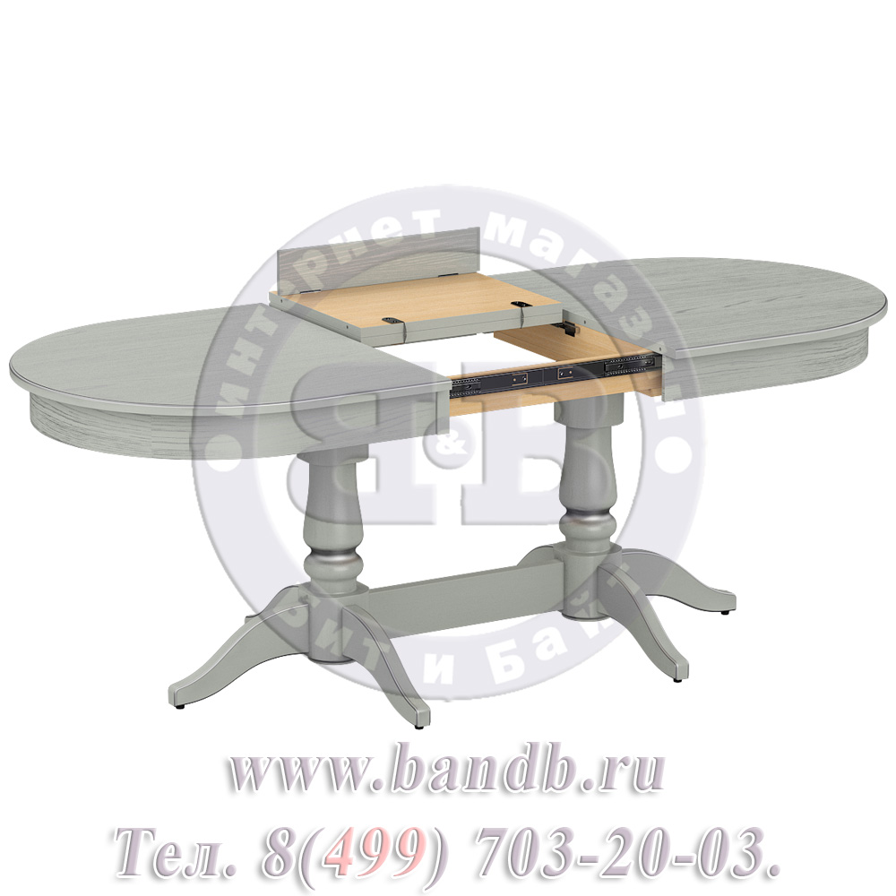 Стол Прайм 1 Р, цвет RAL7038, патинирование стола в цвет серебро Картинка № 4