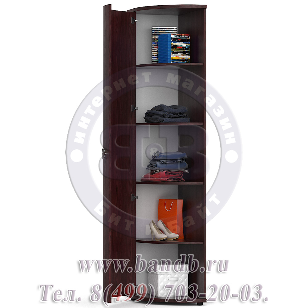 Делия ЛД-645-080 Шкаф-окончание с гнутой дверью левый, цвет сосна шоколад Картинка № 2