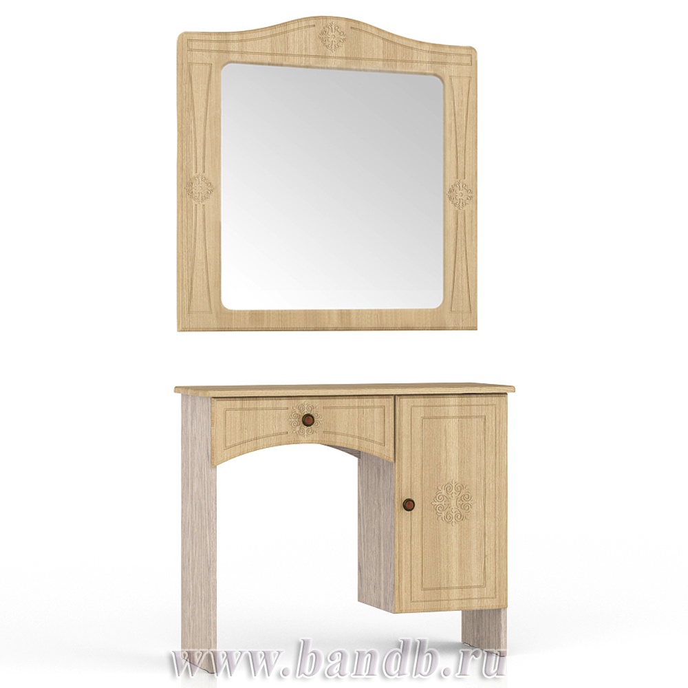 Столик туалетный с зеркалом Онега ТС-1 + ЗН-1 цвет лён/ясень шимо светлый Картинка № 3