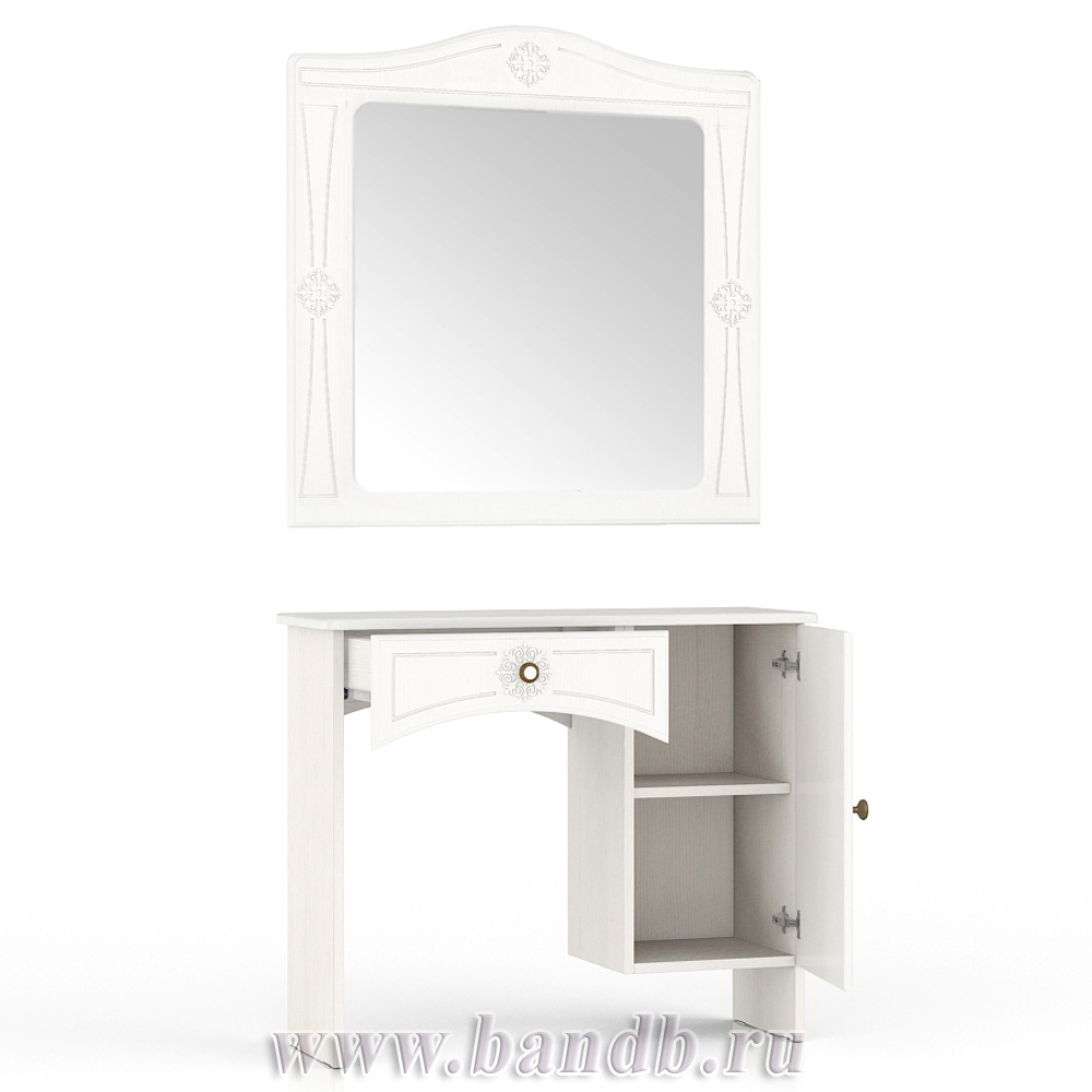 Столик туалетный с зеркалом Онега ТС-1 + ЗН-1 цвет белый Картинка № 4